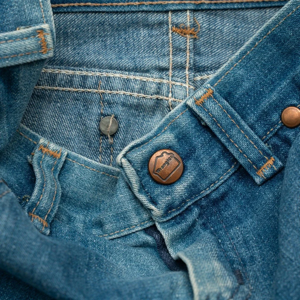 Vintage 70s 80s Wrangler Kids Jeans‎ Size 1T Double Knee Inserts Boot Cut Faded
